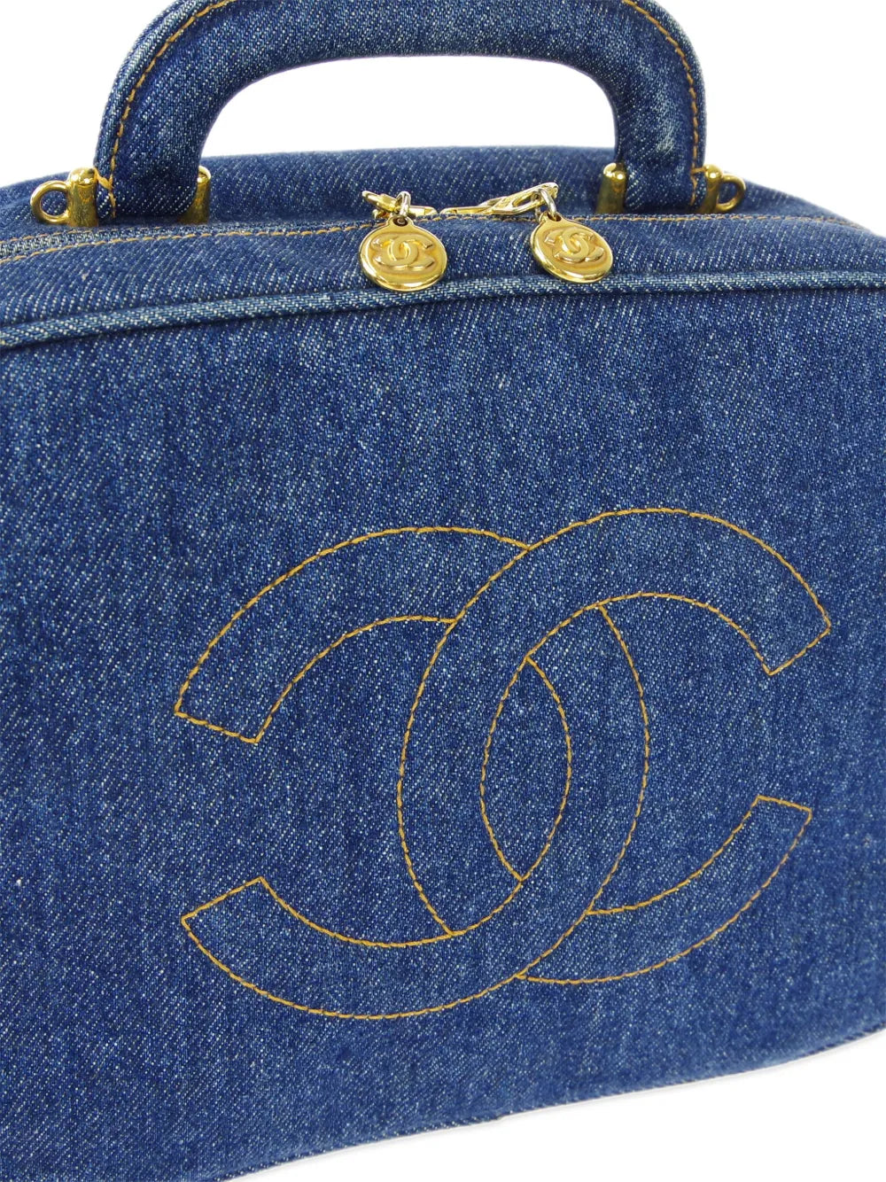 Pre-OwnedCHANEL Pre-Owned1997 CC two-way denim vanity bag