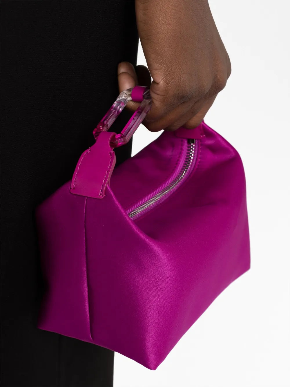 E?AMoon satin top-handle bag