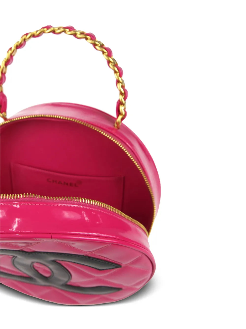 Pre-OwnedCHANEL Pre-Owned1995 CC patch round vanity handbag