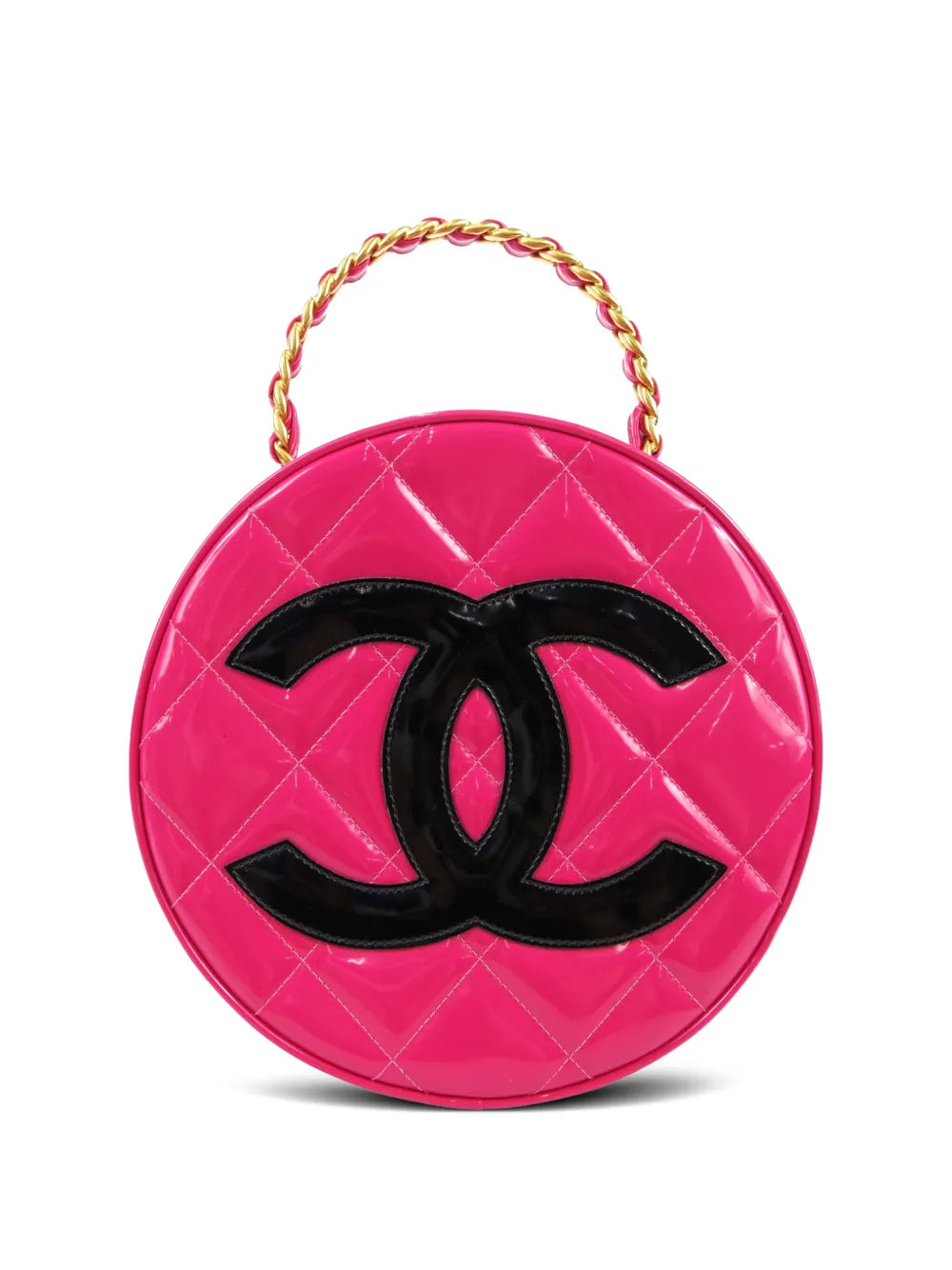 Pre-OwnedCHANEL Pre-Owned1995 CC patch round vanity handbag
