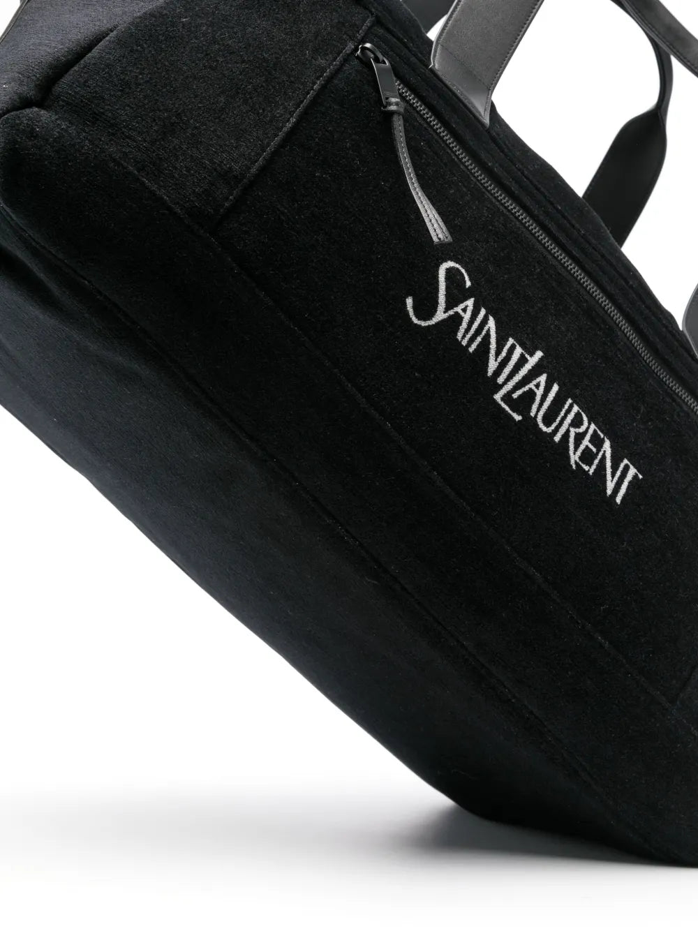 Saint Laurentlogo-jacquard zipped duffle bag