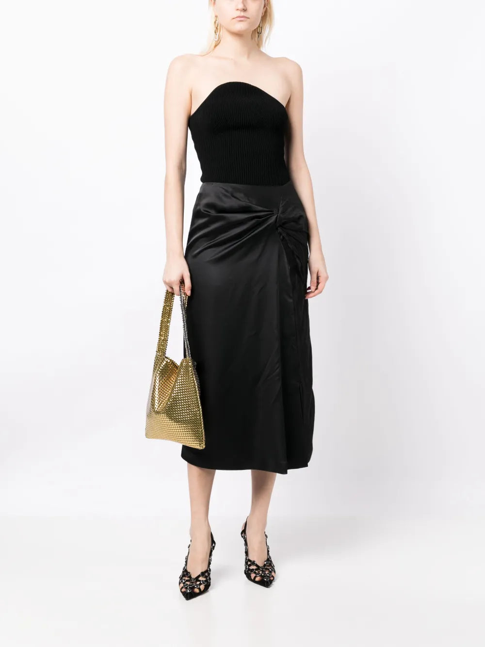RabannePixel metallic-finish shoulder bag