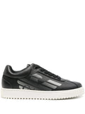 Emporio Armani Eagle-Print Leather Sneakers