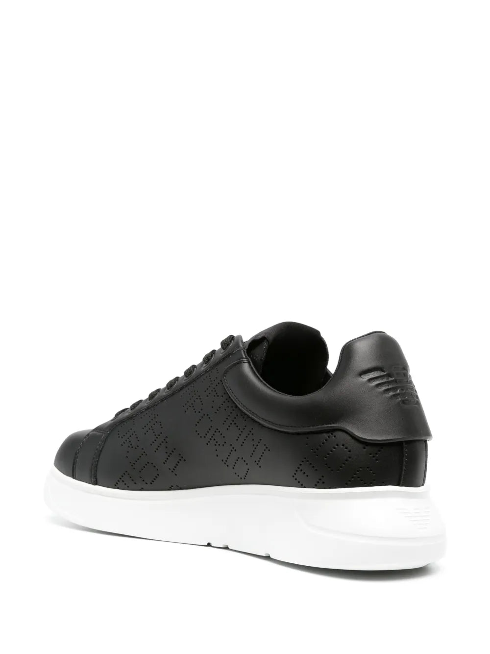 Emporio Armani Icon Logo-Perforated Leather Sneakers