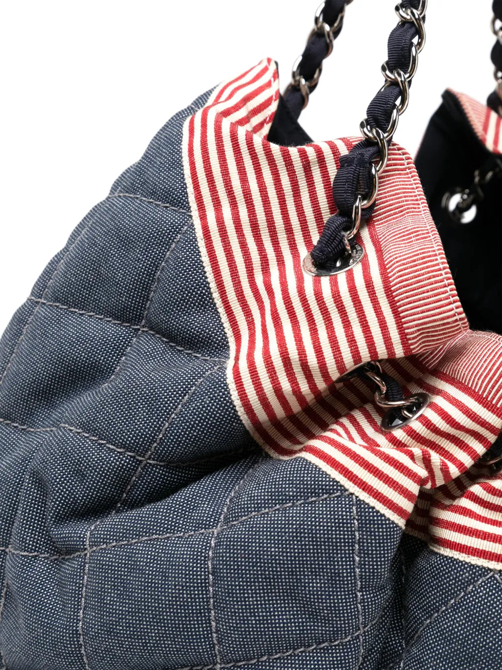 Pre-OwnedCHANEL Pre-Owned2009-2010 diamond-quilted CC stitch denim shoulder bag