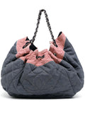 Pre-OwnedCHANEL Pre-Owned2009-2010 diamond-quilted CC stitch denim shoulder bag