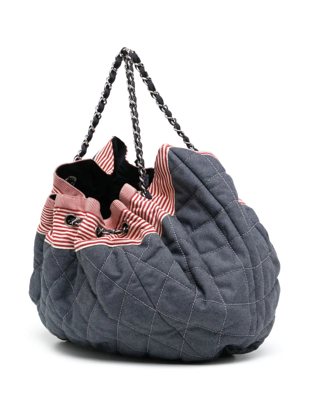 Pre-OwnedCHANEL Pre-Owned2009-2010 diamond-quilted CC stitch denim shoulder bag