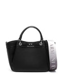 Armani Exchangelogo-debossed grained-texture tote bag