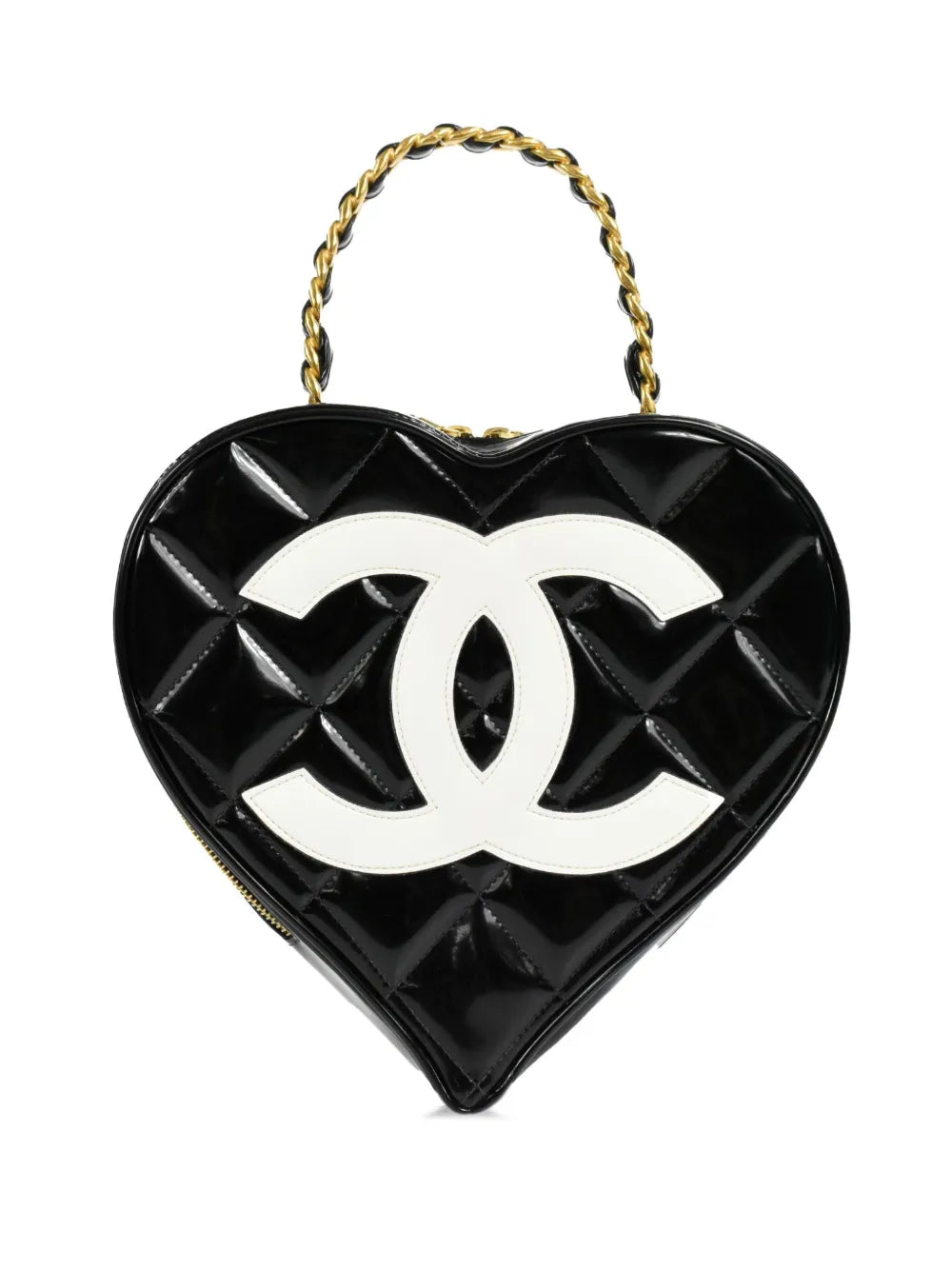 Pre-OwnedCHANEL Pre-Owned1995 CC Heart diamond-quilted vanity bag