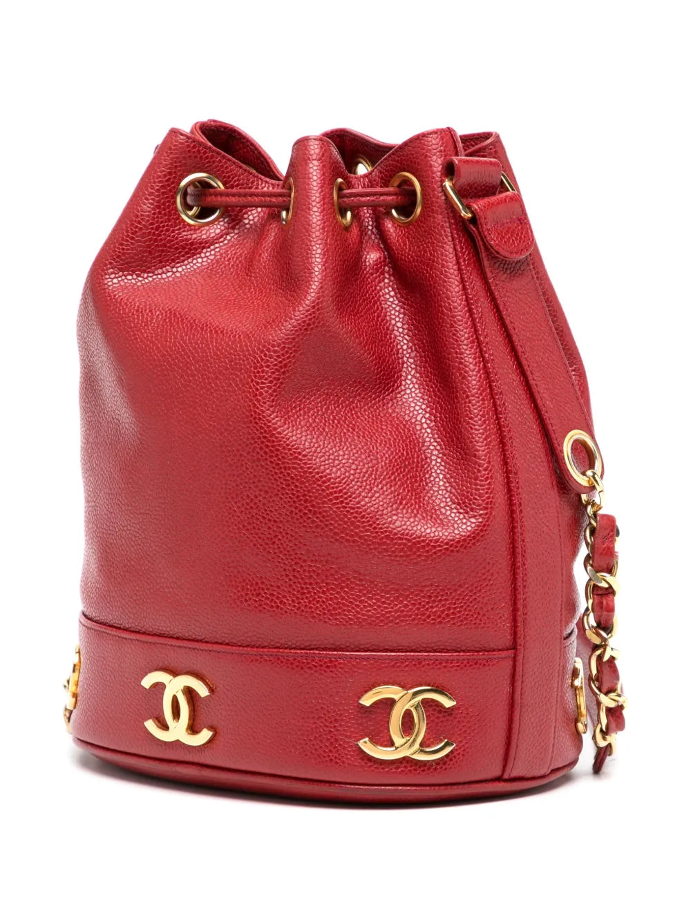 Pre-OwnedCHANEL Pre-OwnedTriple CC leather bucket bag