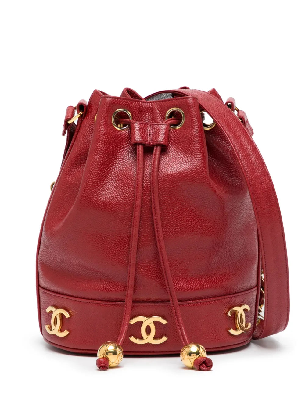 Pre-OwnedCHANEL Pre-OwnedTriple CC leather bucket bag