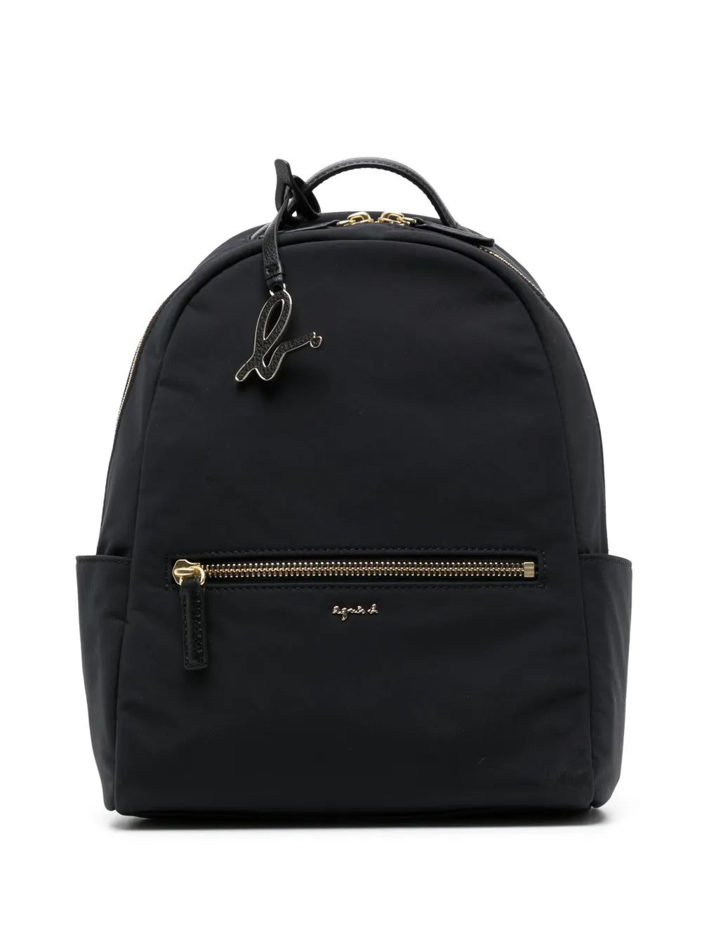 agn? b. logo-plaque leather-trim backpack