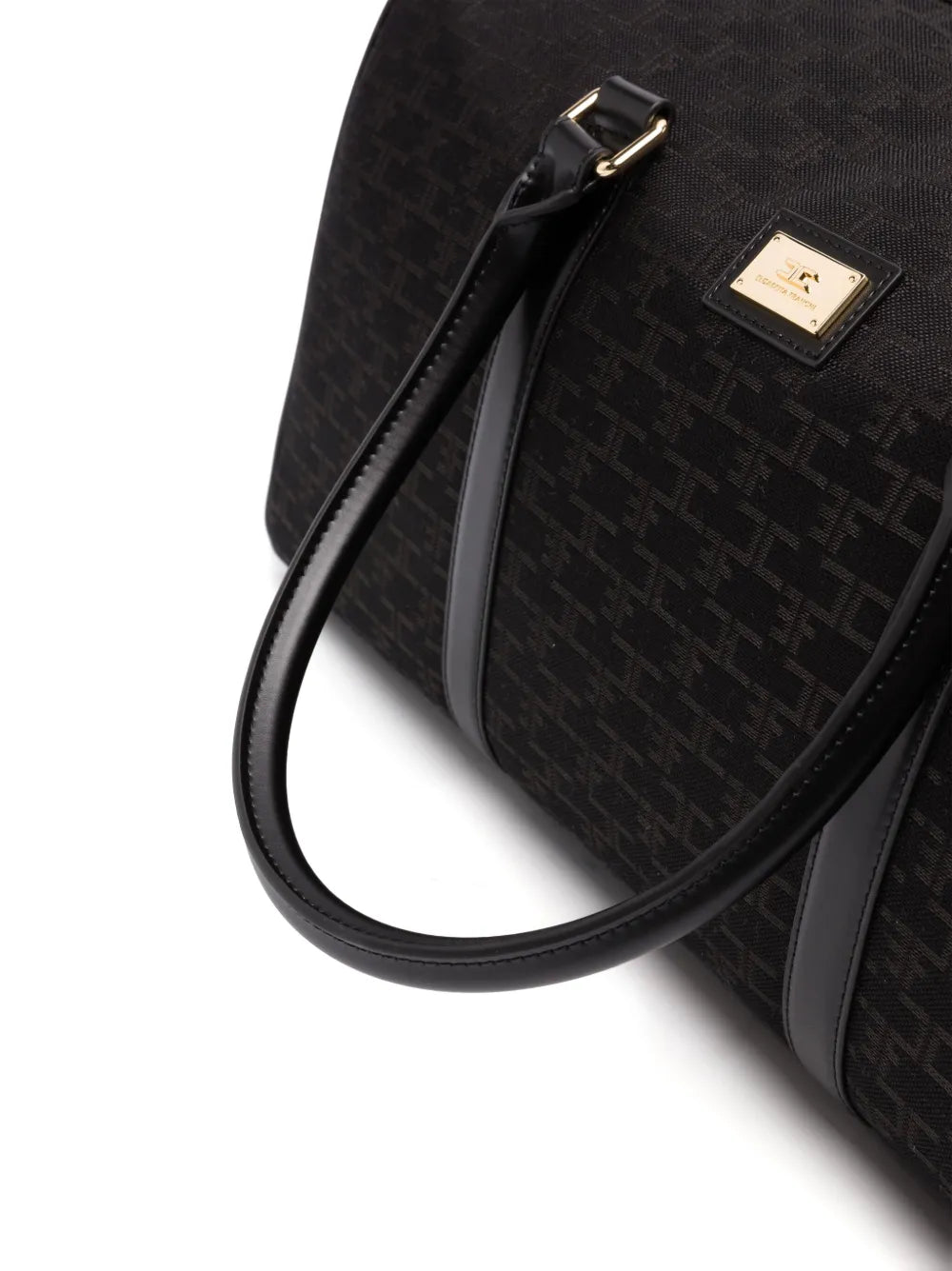 Elisabetta Franchilogo-plaque monogram-jacquard luggage bag