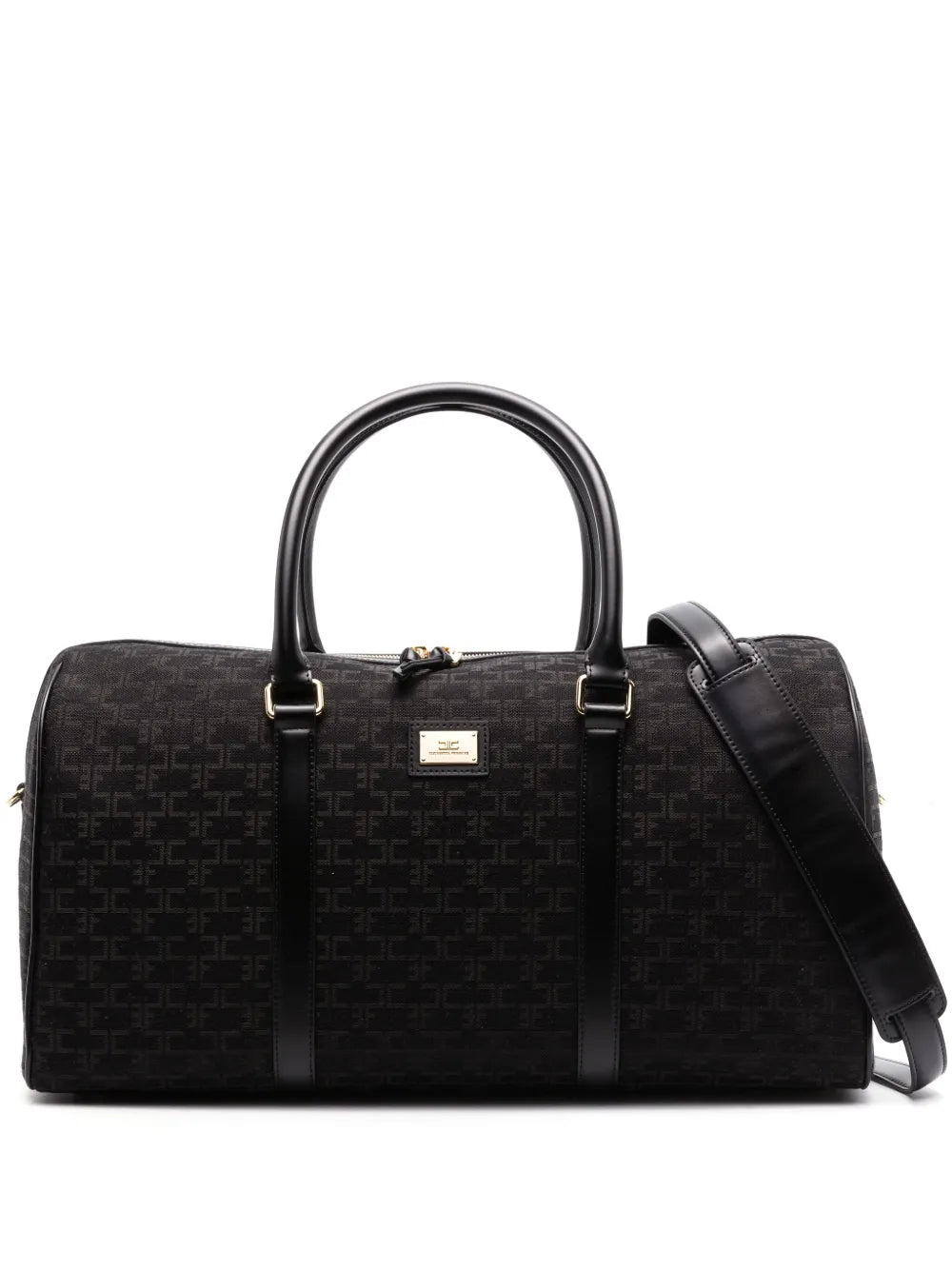 Elisabetta Franchilogo-plaque monogram-jacquard luggage bag