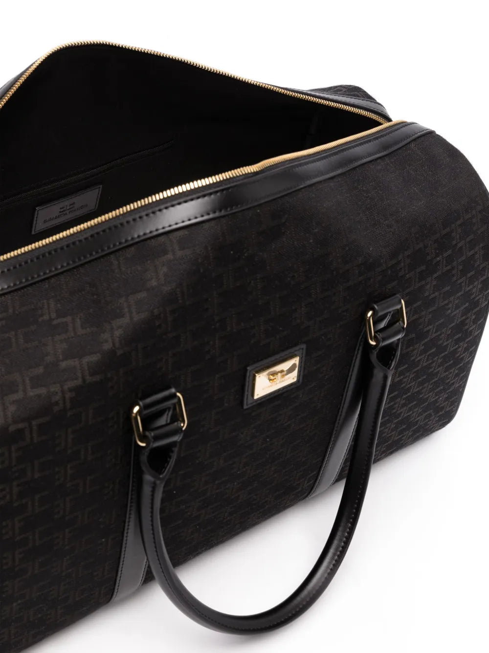 Elisabetta Franchilogo-plaque monogram-jacquard luggage bag