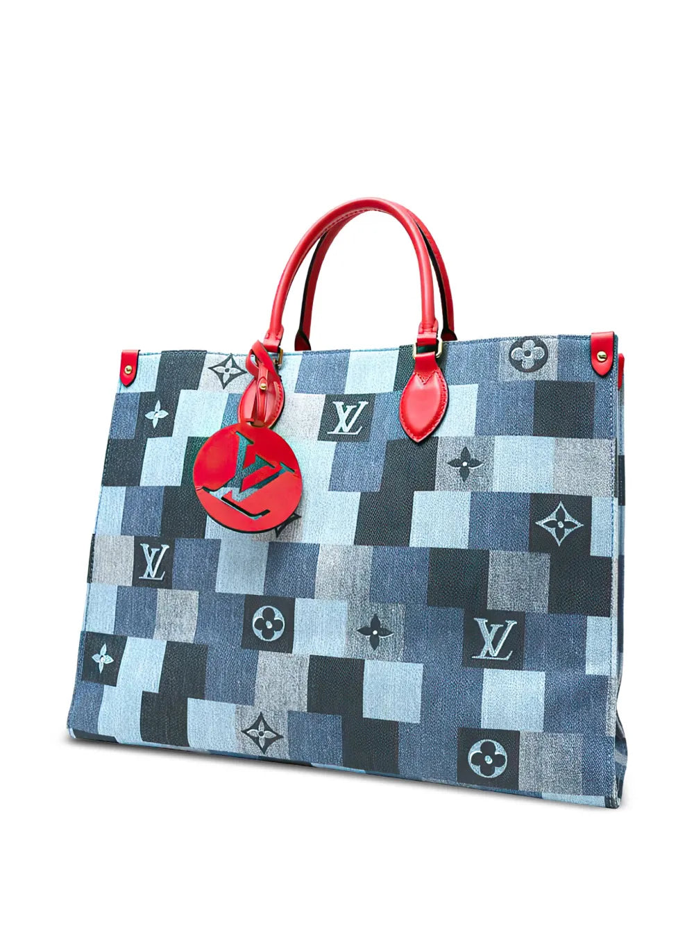 Pre-OwnedLouis Vuitton Pre-Ownedpre-owned Onthego denim shopping tote