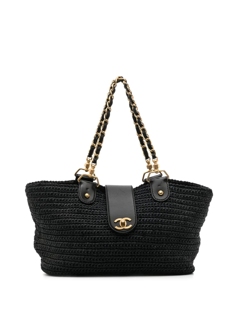 Pre-OwnedCHANEL Pre-Owned2005-2006 chain-strap raffia handbag