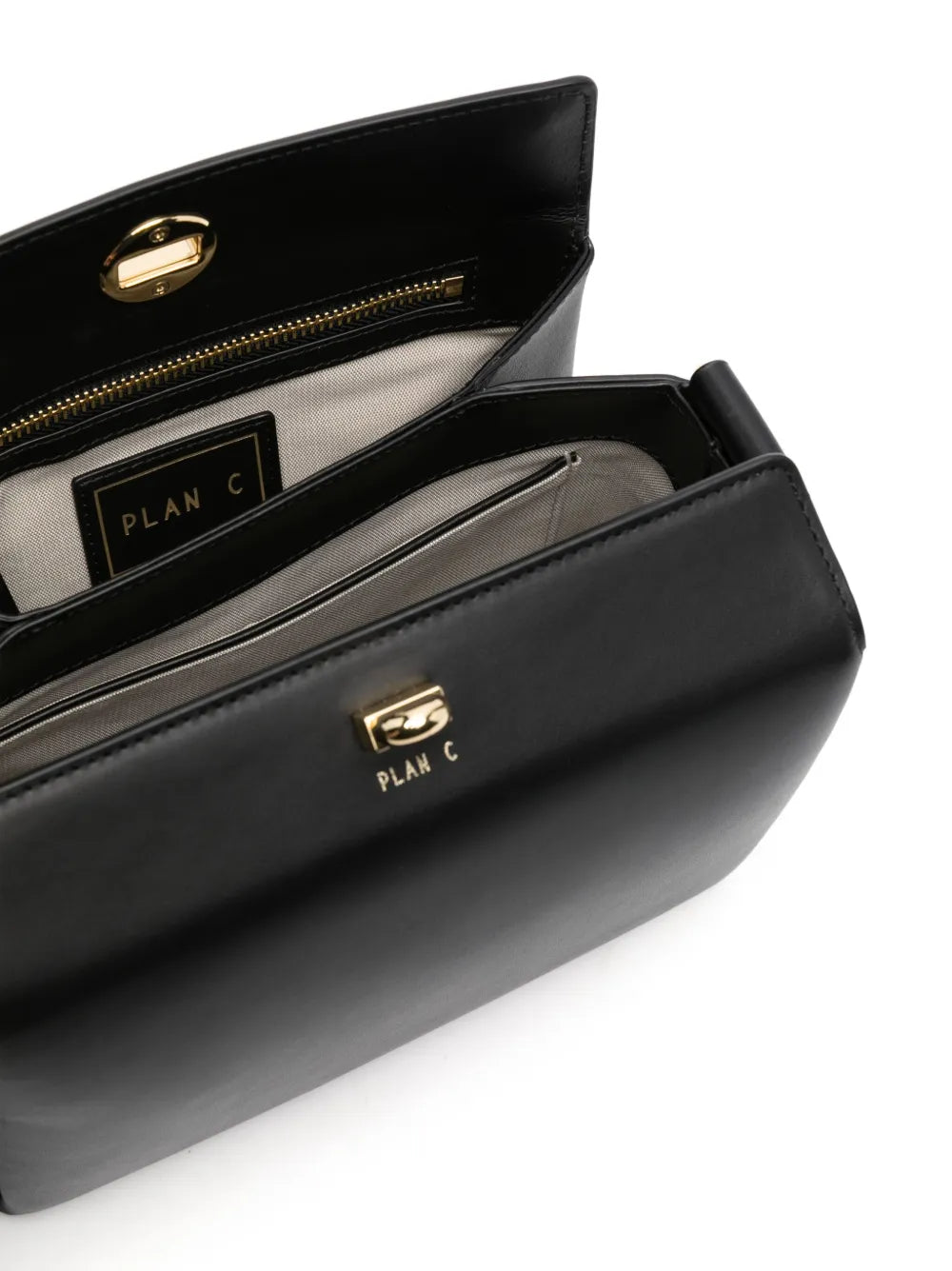 Plan Ctwist-lock leather shoulder bag