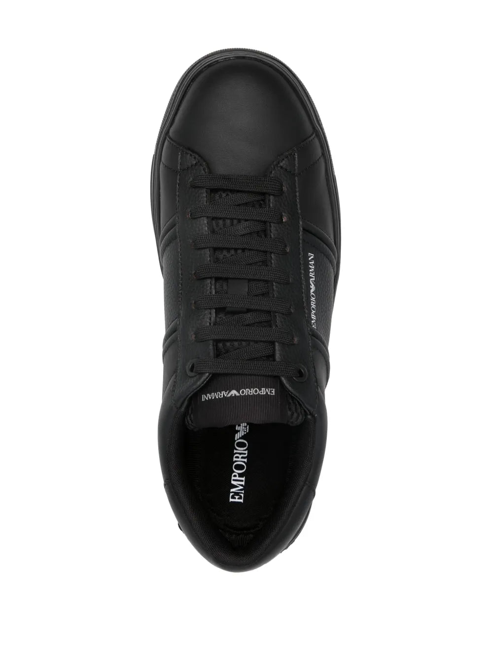 Emporio Armani Logo-Print Leather Sneakers