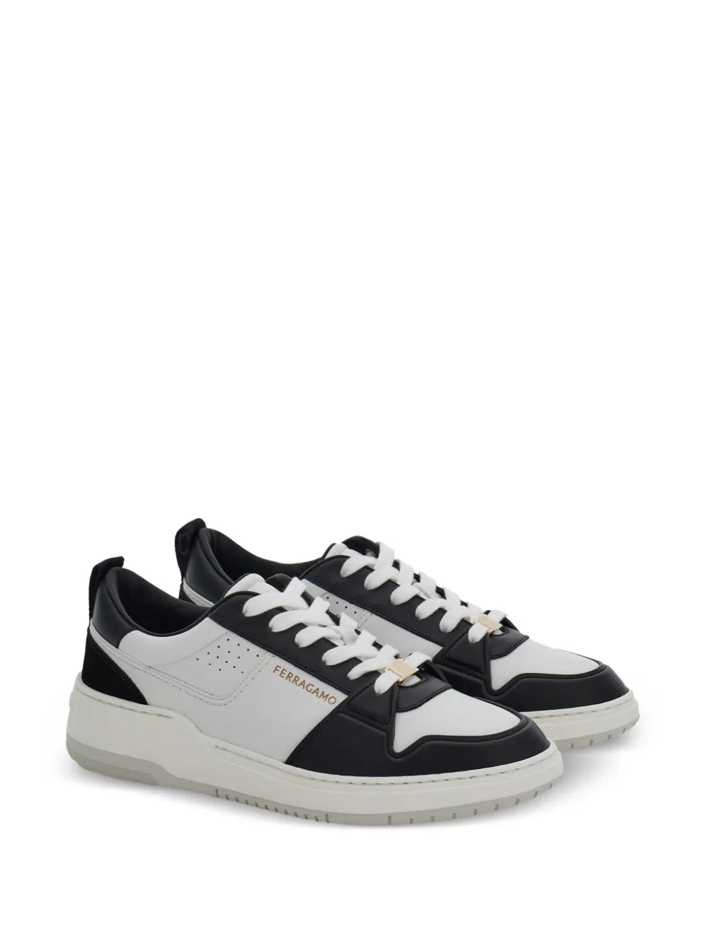 Ferragamo Two-Tone Leather Sneakers