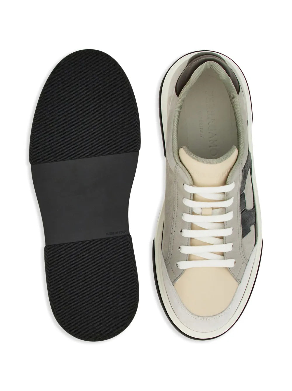 Ferragamo Gancini-Embroidered Leather Sneakers