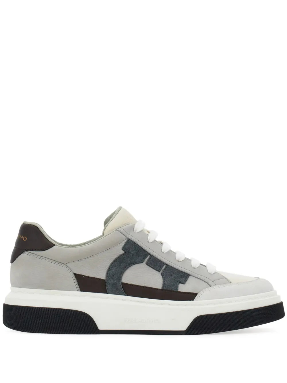 Ferragamo Gancini-Embroidered Leather Sneakers