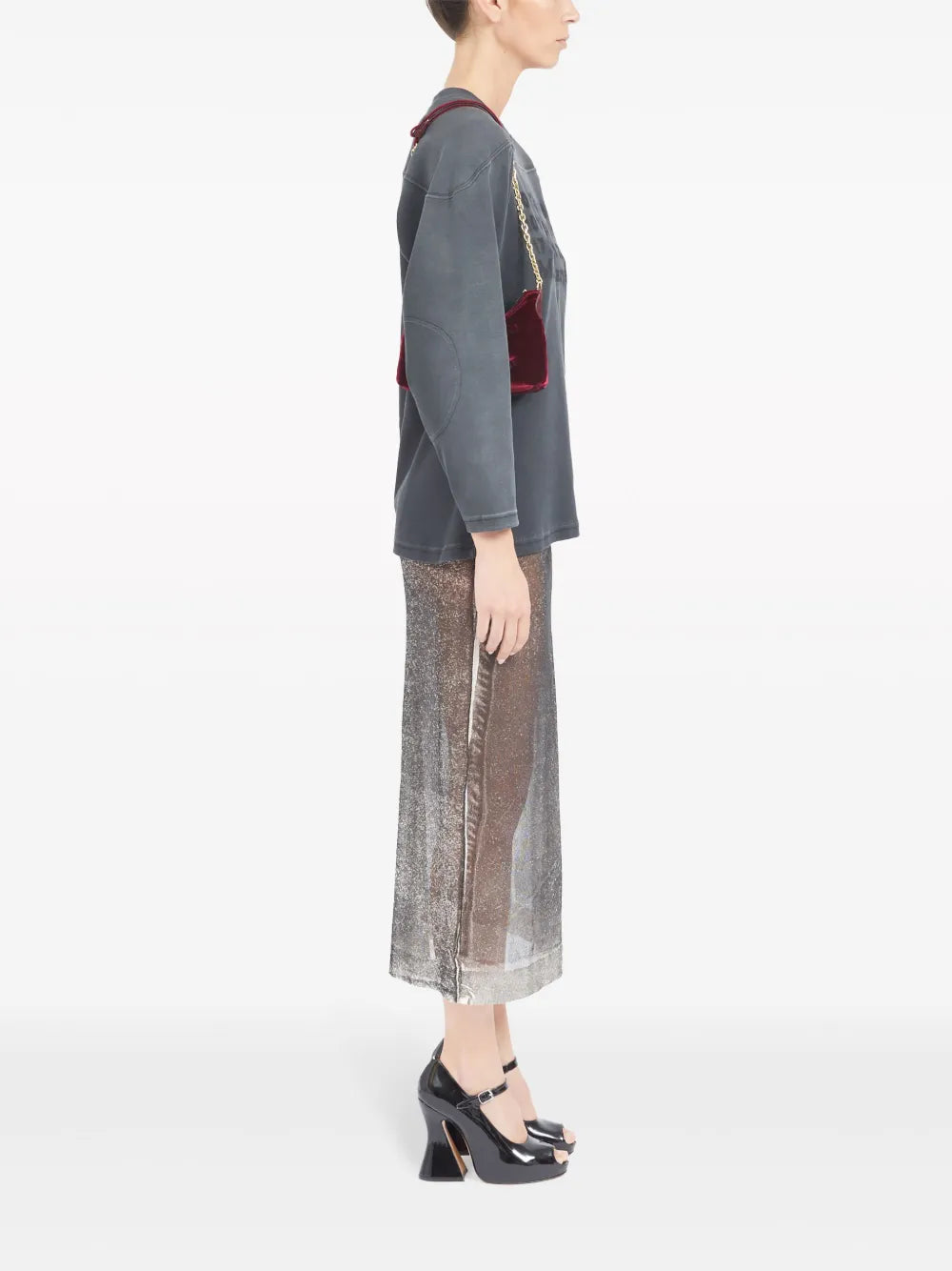 Maison Margielamicro Glam Slam velvet shoulder bag