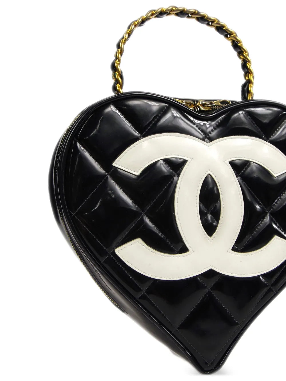 Pre-OwnedCHANEL Pre-Owned1995 CC-stitch heart vanity bag