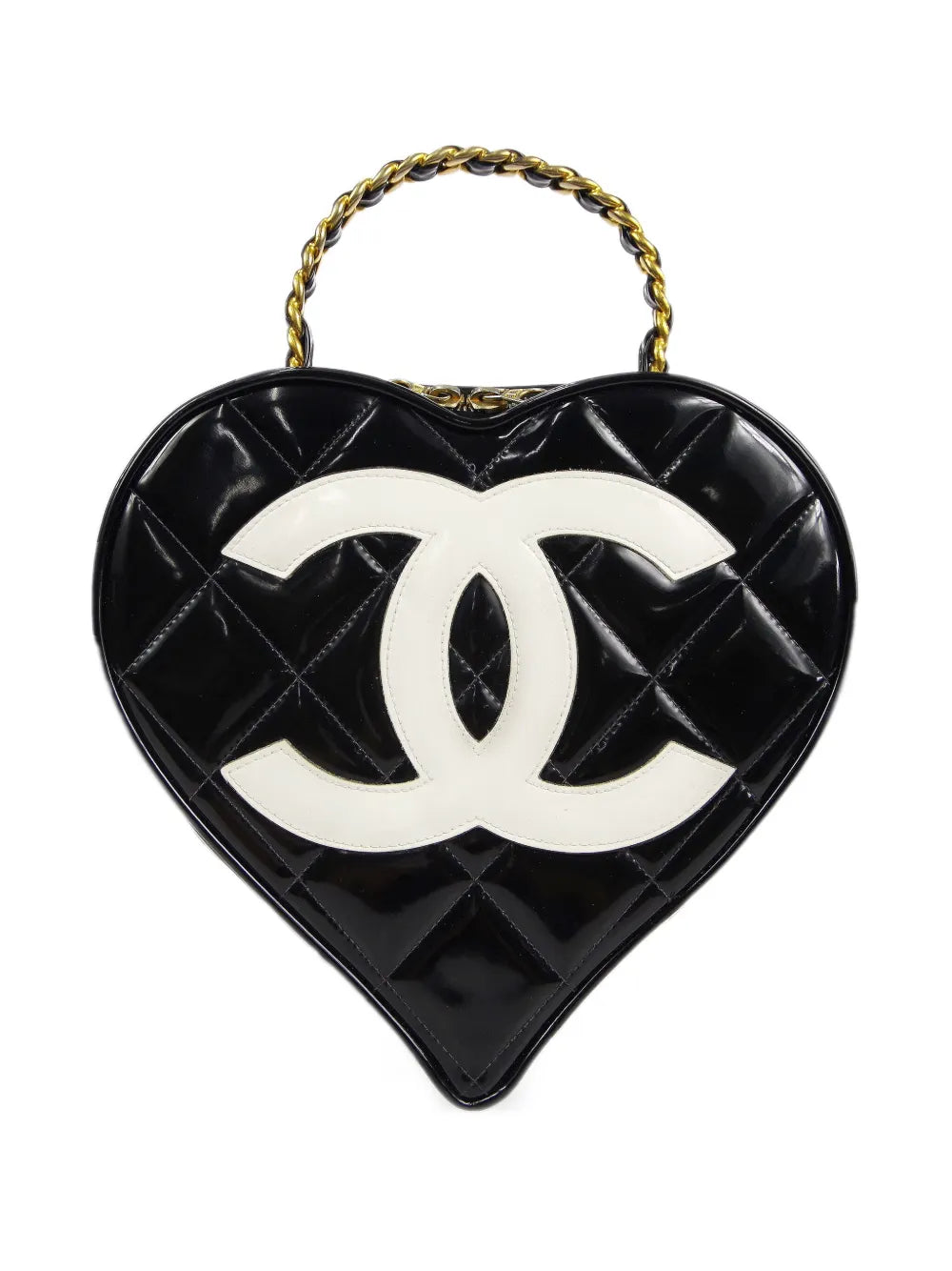 Pre-OwnedCHANEL Pre-Owned1995 CC-stitch heart vanity bag