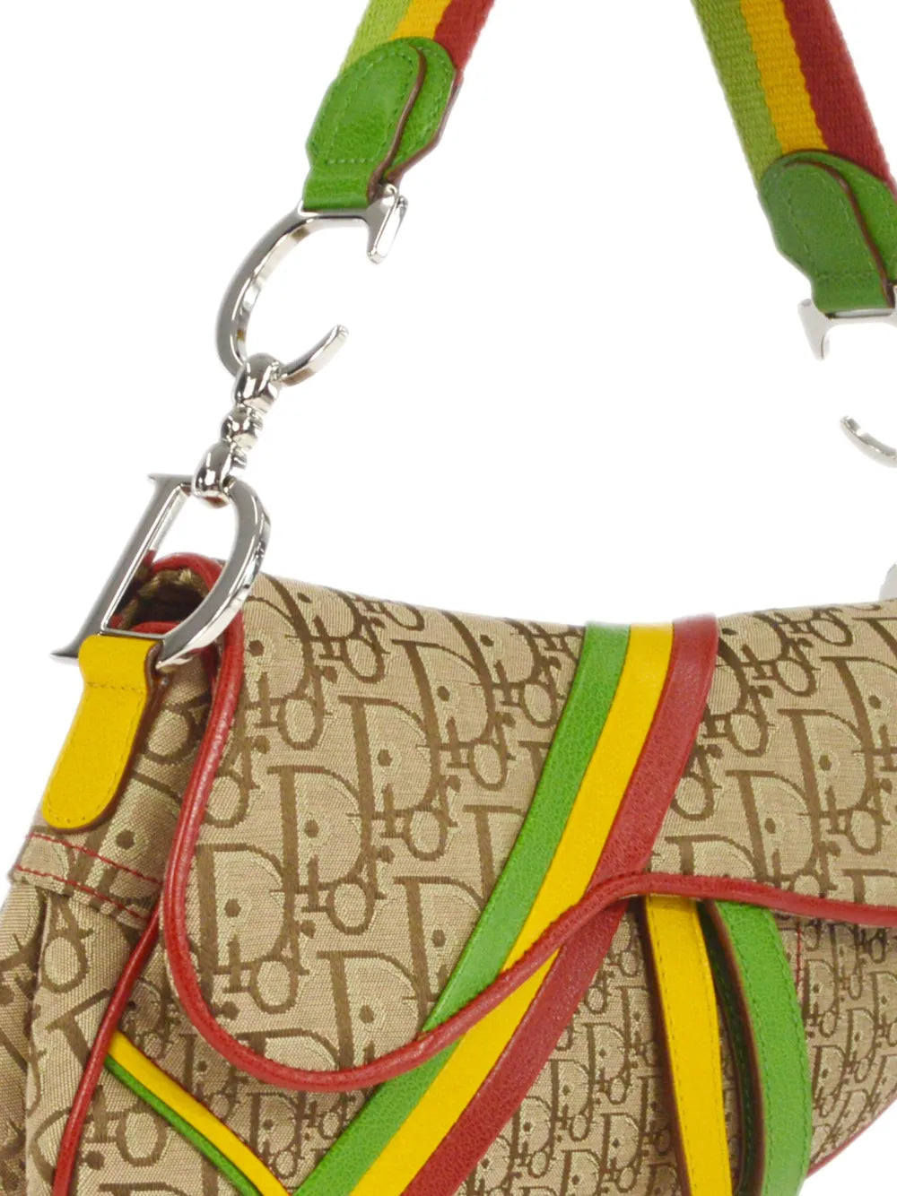 Pre-OwnedChristian Dior Pre-Owned2004 Rasta Oblique Saddle bag
