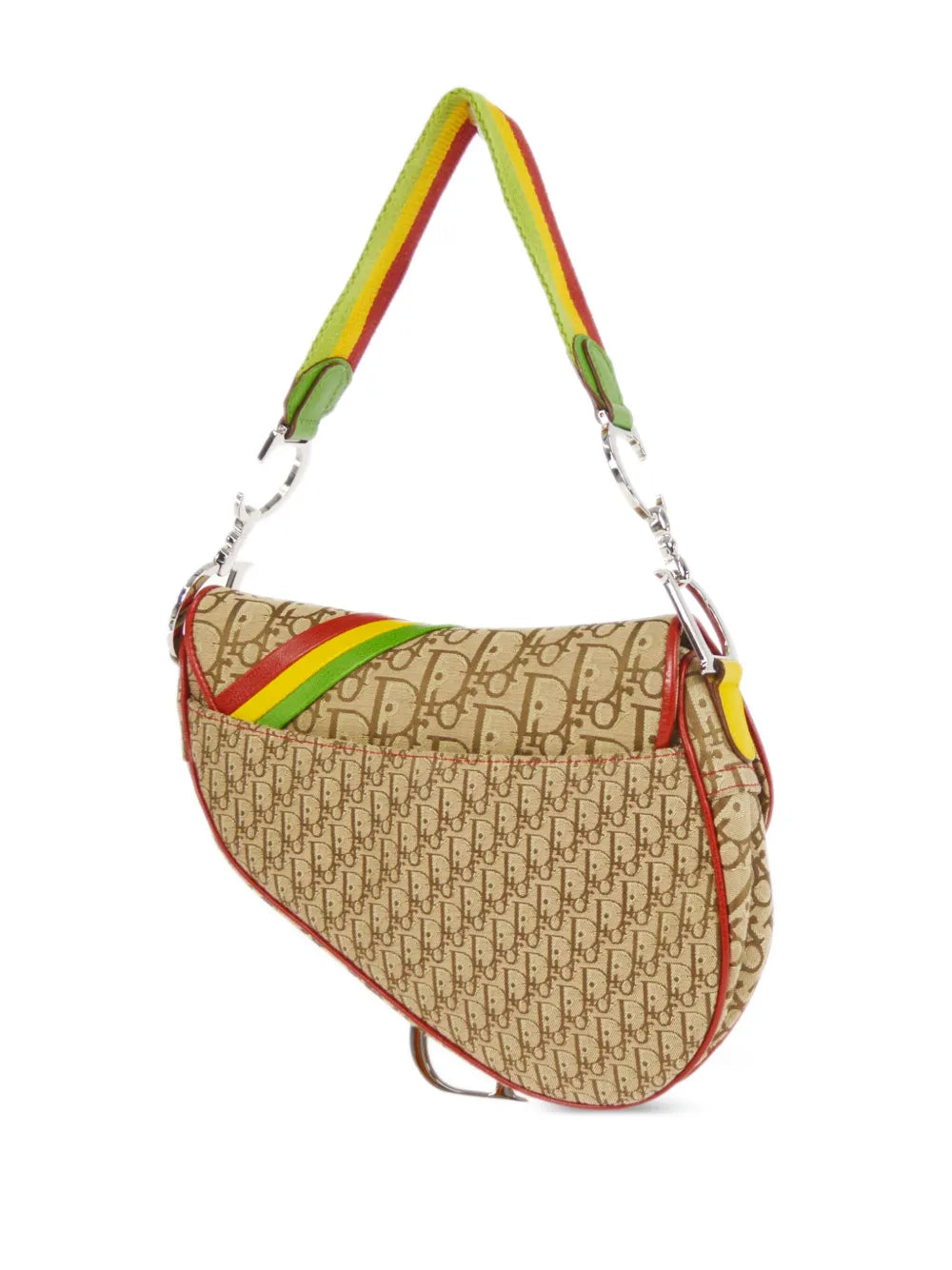 Pre-OwnedChristian Dior Pre-Owned2004 Rasta Oblique Saddle bag
