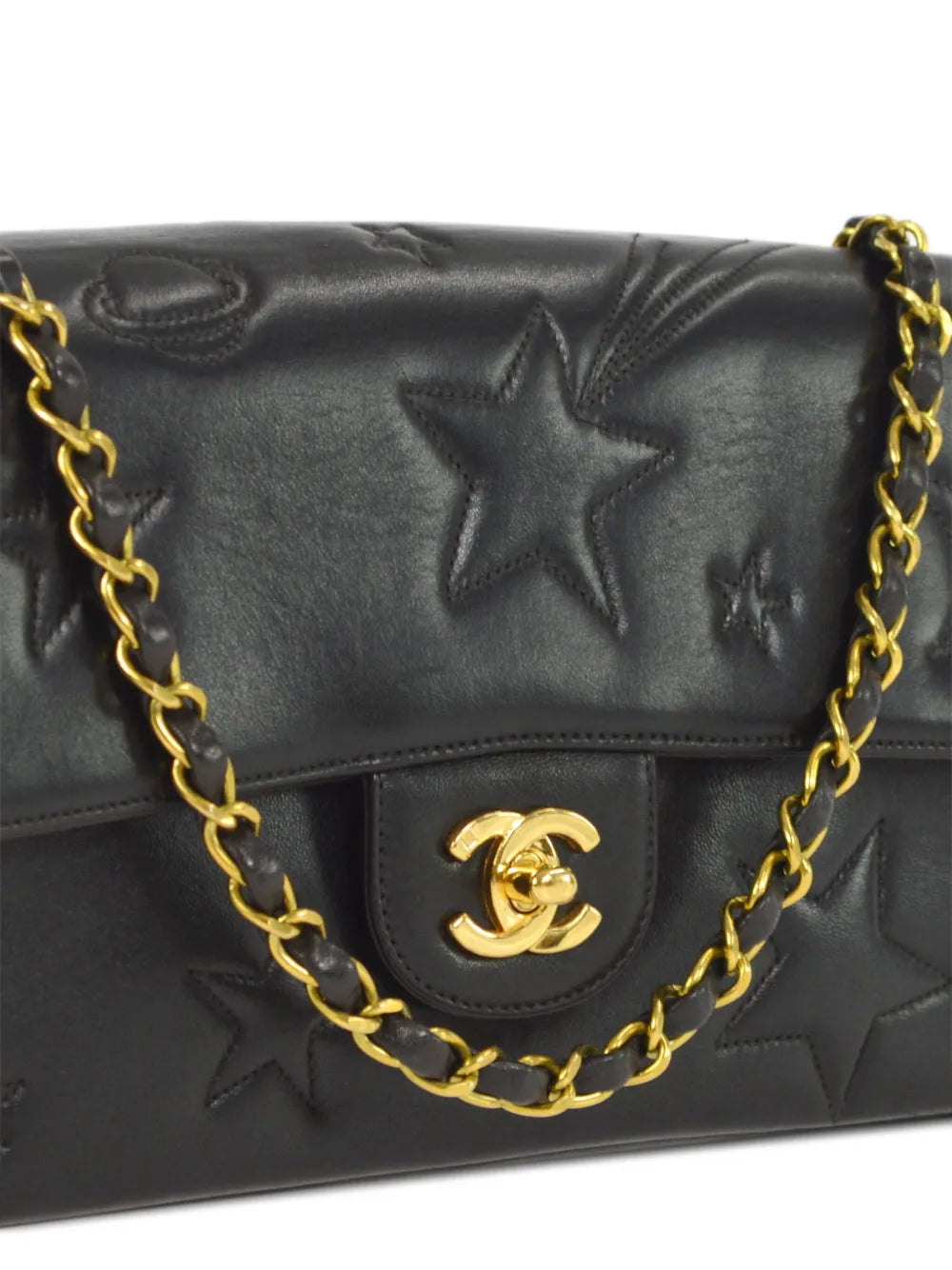 Pre-OwnedCHANEL Pre-Owned1995 star stitch medium Classic Flap shoulder bag