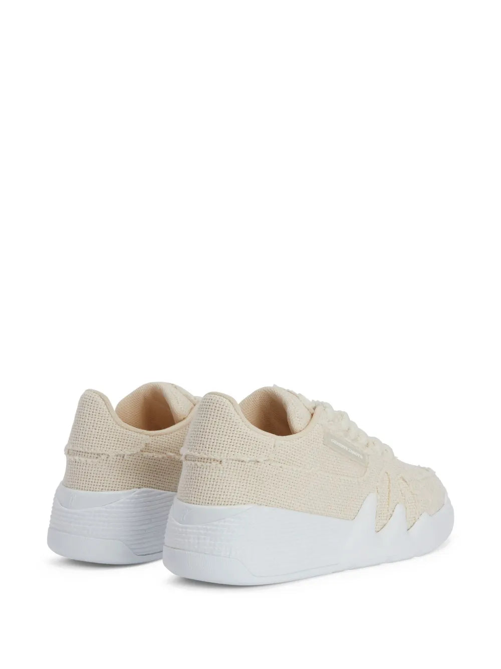 Giuseppe Zanotti Talon Frayed-Edge Lace-Up Low-Top Sneakers