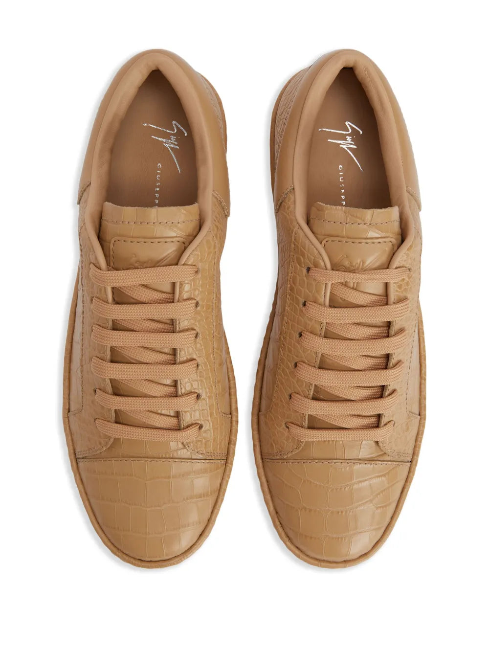 Giuseppe Zanotti Gz-City Crocodile-Embossed Lace-Up Low-Top Sneakers