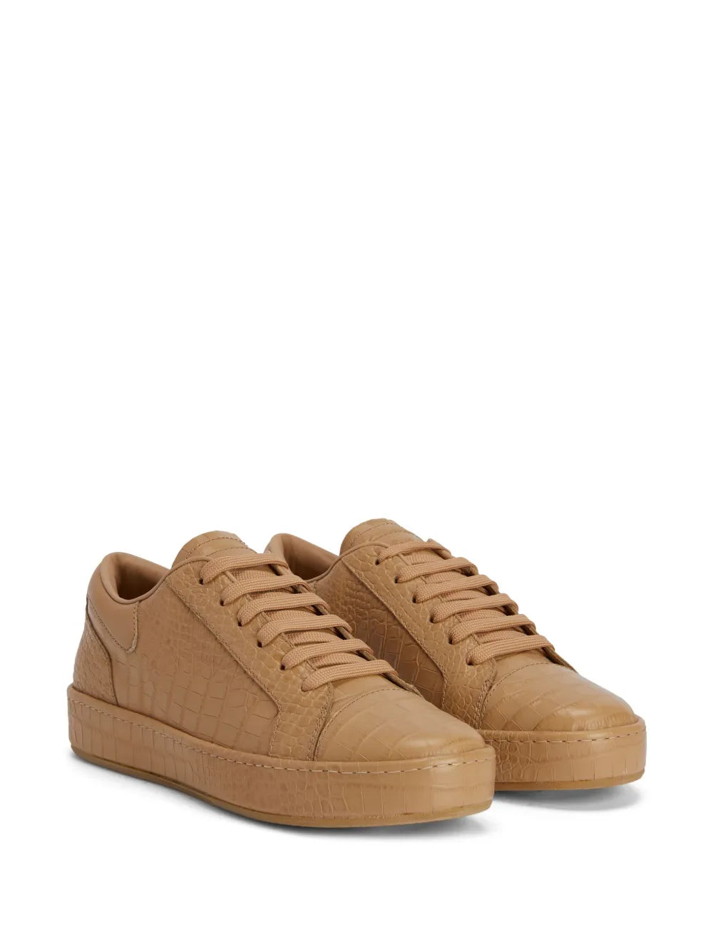 Giuseppe Zanotti Gz-City Crocodile-Embossed Lace-Up Low-Top Sneakers