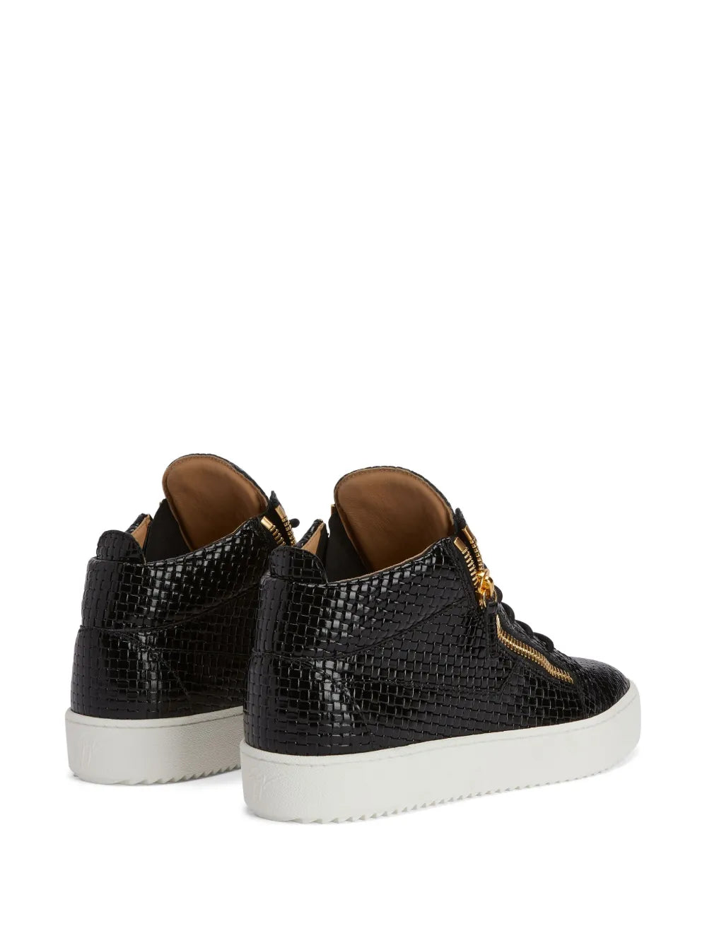 Giuseppe Zanotti Kriss Woven-Leather Mid-Top Sneakers