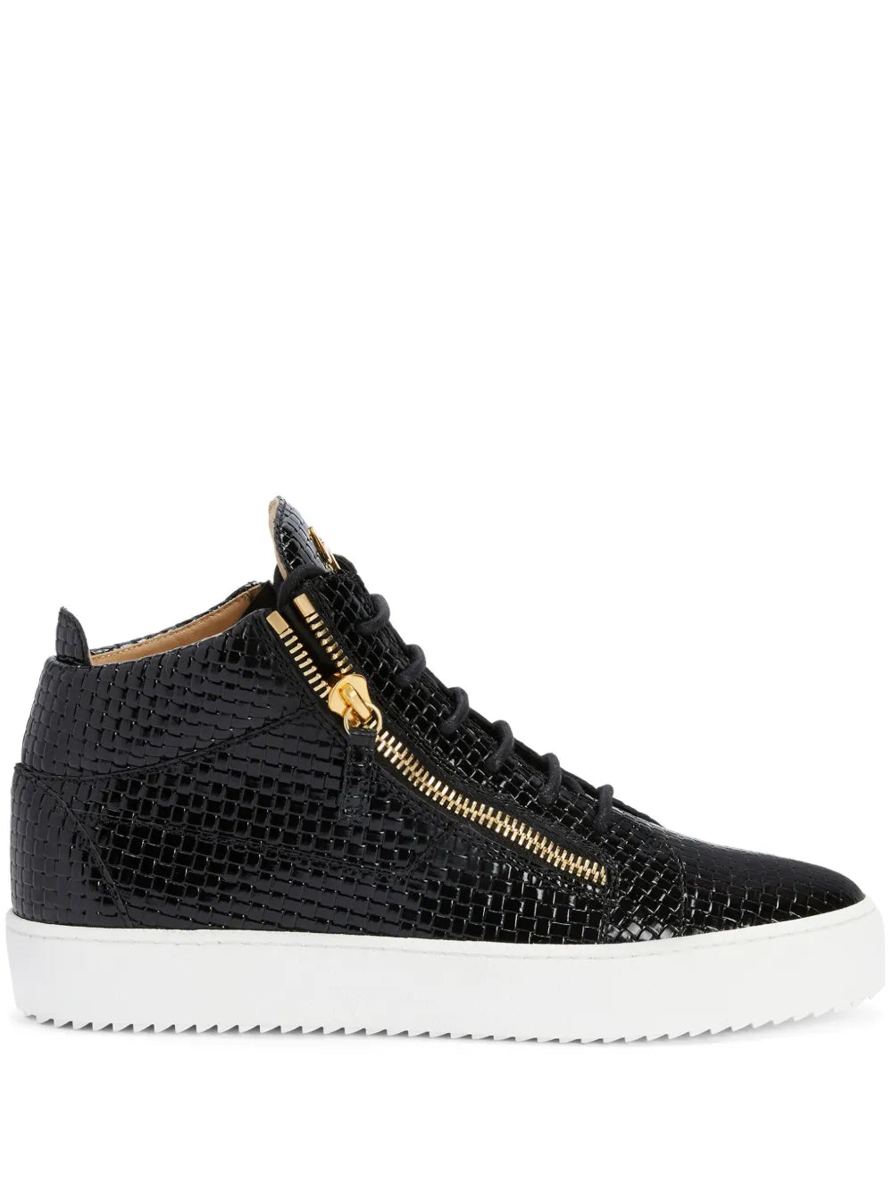 Giuseppe Zanotti Kriss Woven-Leather Mid-Top Sneakers