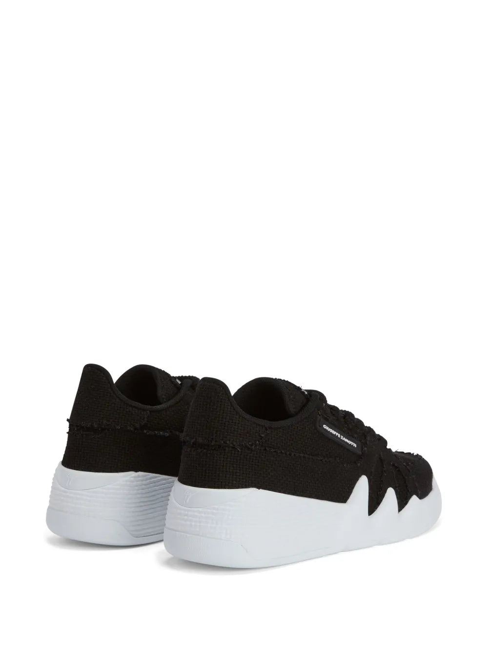 Giuseppe Zanotti Talon Frayed-Edge Lace-Up Low-Top Sneakers