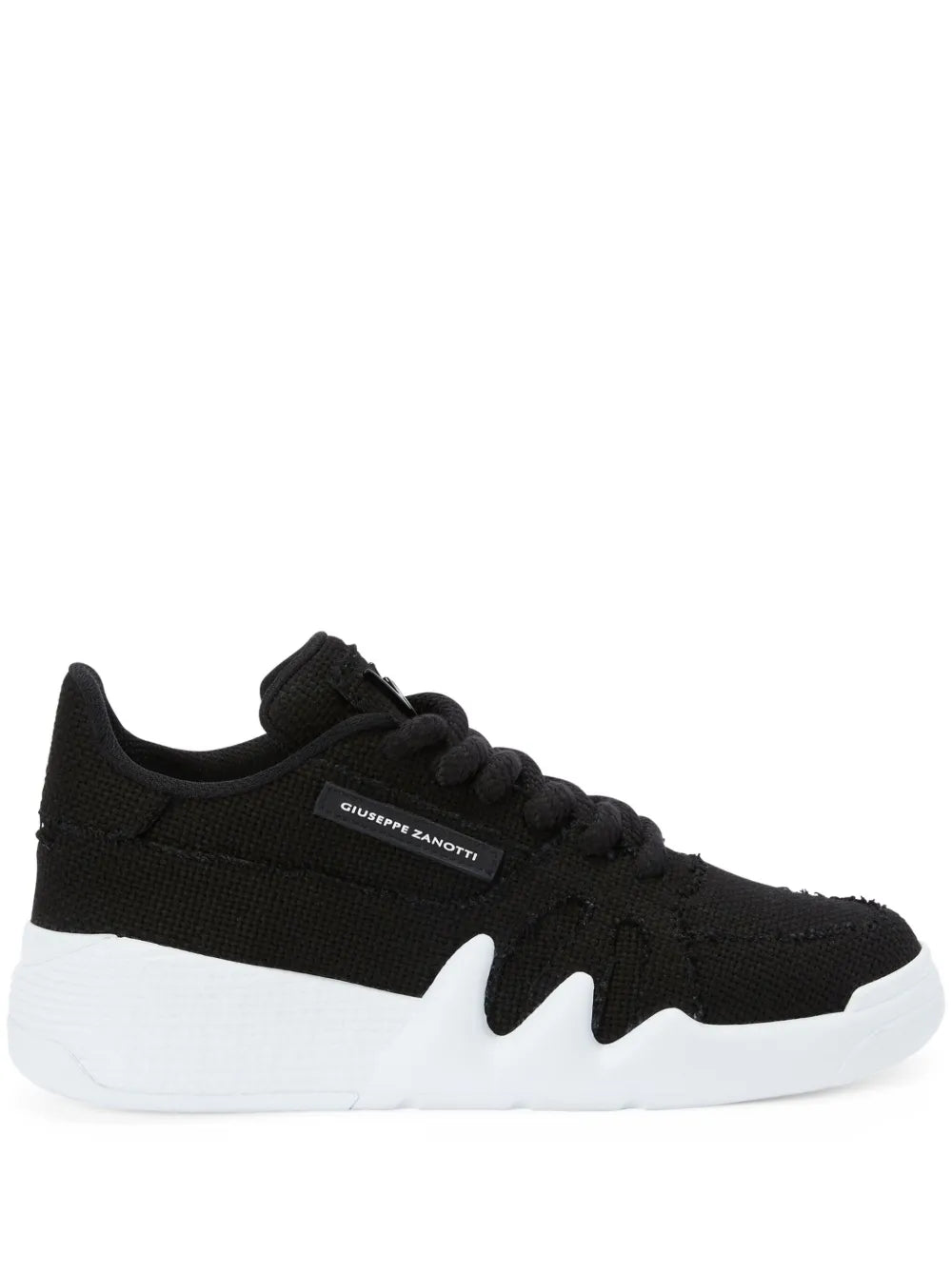 Giuseppe Zanotti Talon Frayed-Edge Lace-Up Low-Top Sneakers