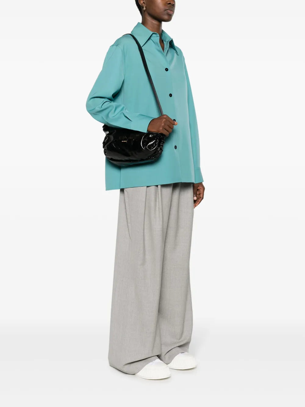 Jil Sandersmall logo-foil-print leather bag