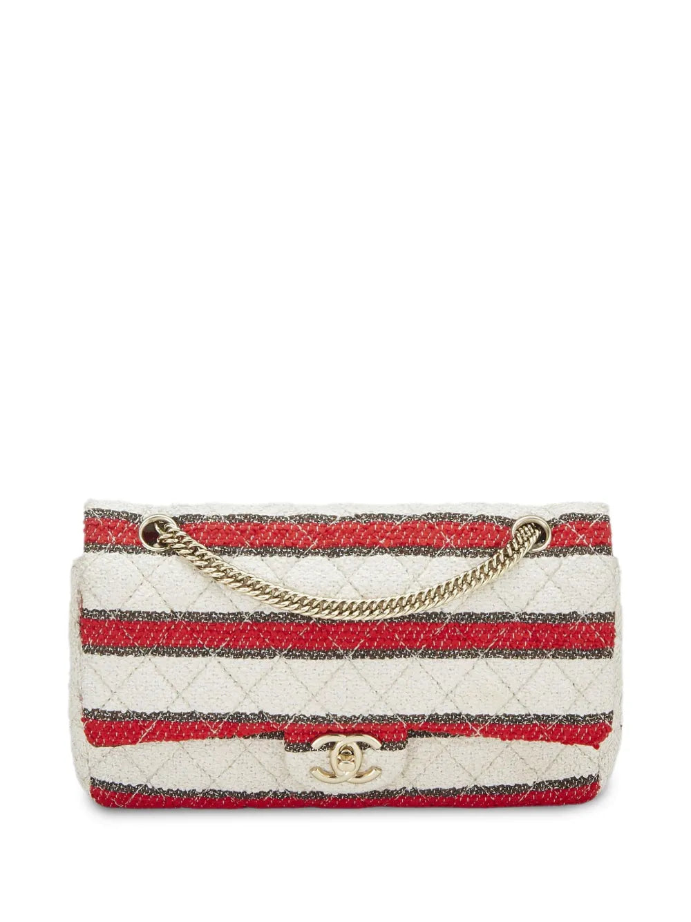 Pre-OwnedCHANEL Pre-Owned2009 Classic Flap striped shoulder bag