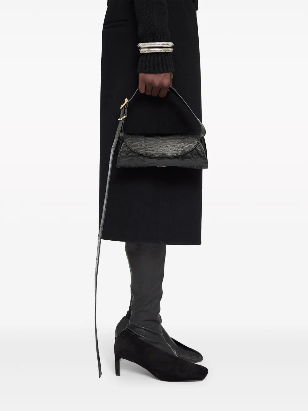 Jil SanderCannolo snakeskin-effect shoulder bag