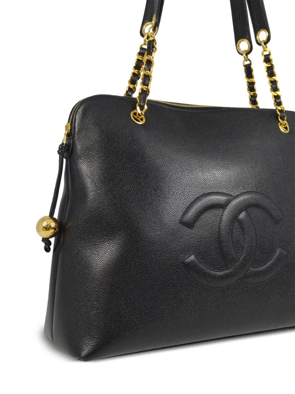 Pre-OwnedCHANEL Pre-Owned1995 CC caviar-leather shoulder bag