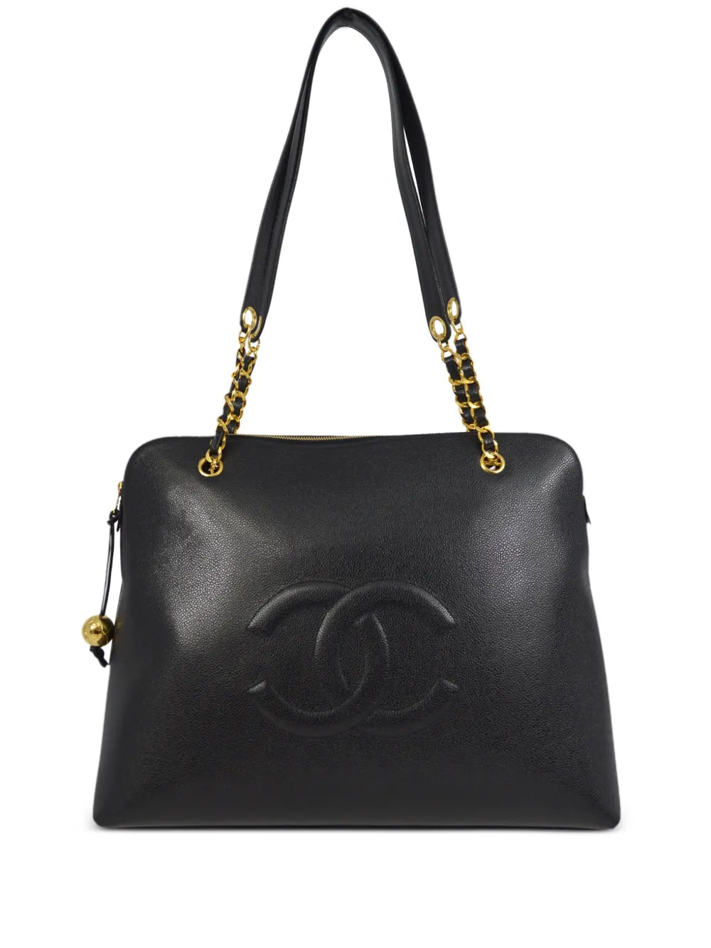 Pre-OwnedCHANEL Pre-Owned1995 CC caviar-leather shoulder bag