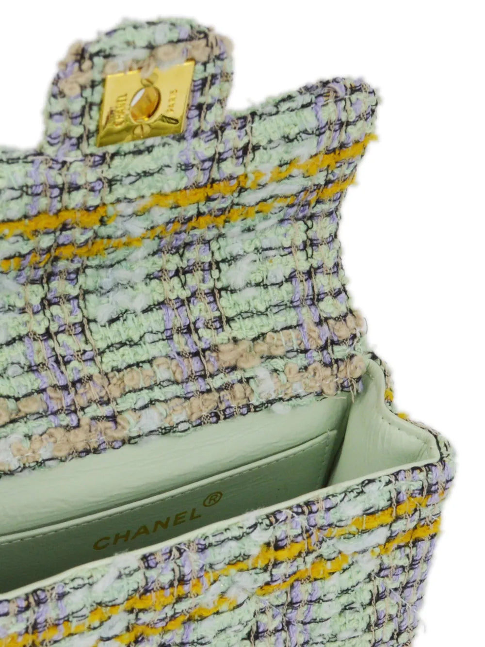 Pre-OwnedCHANEL Pre-Owned1992 micro Classic Flap tweed handbag