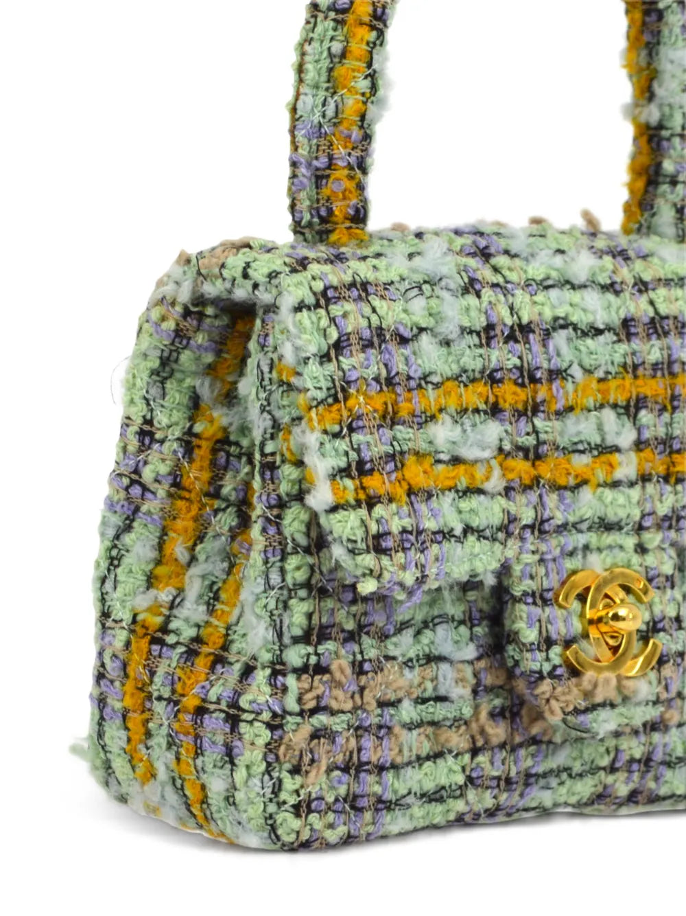 Pre-OwnedCHANEL Pre-Owned1992 micro Classic Flap tweed handbag
