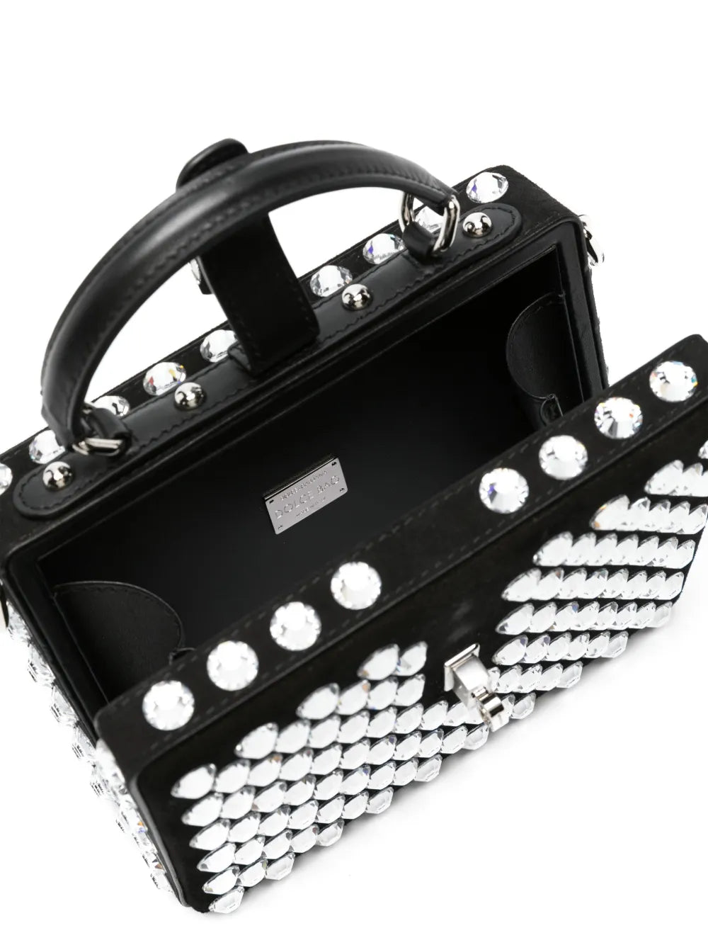 Dolce & GabbanaBox crystal-embellished leather bag