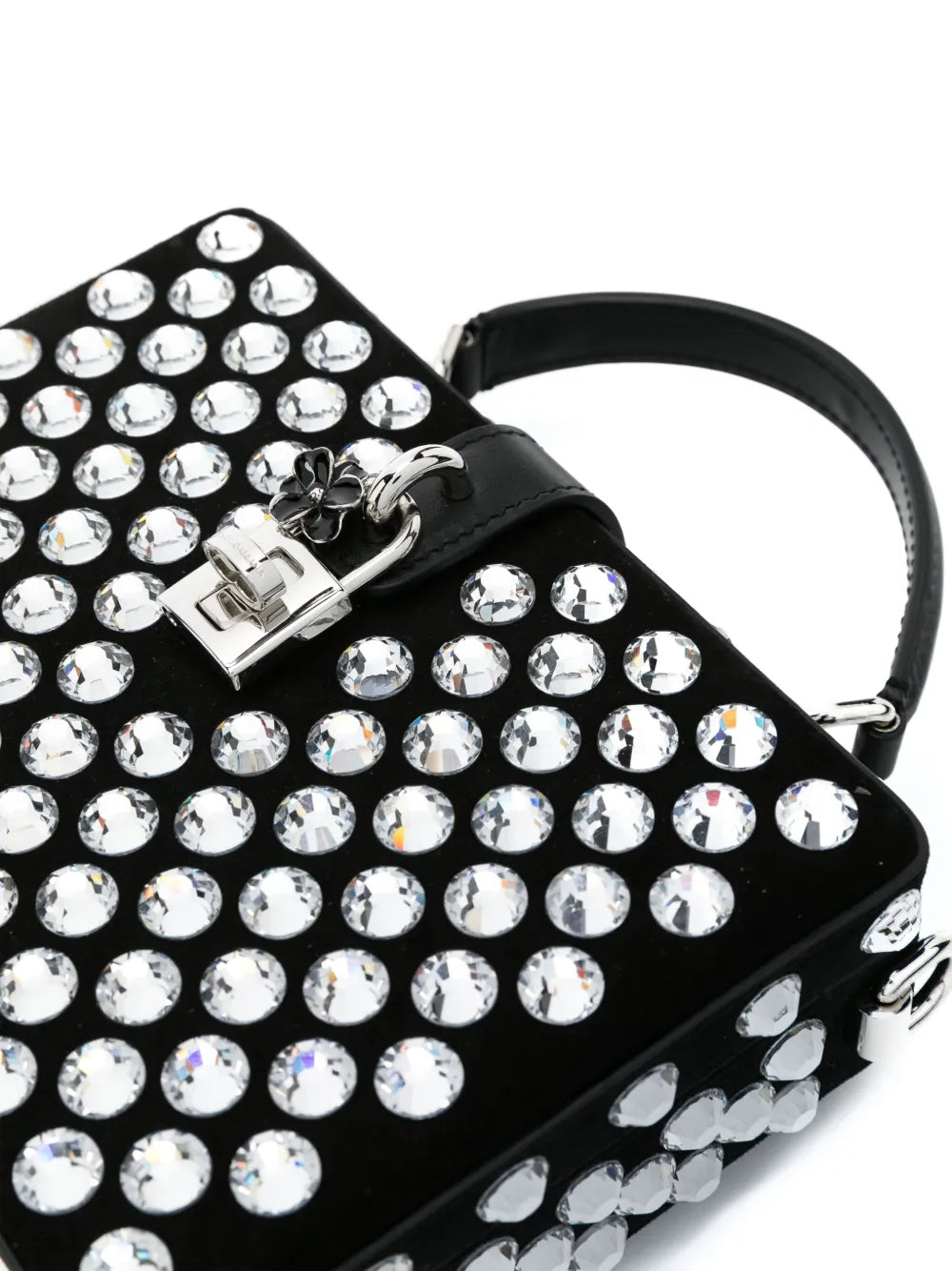 Dolce & GabbanaBox crystal-embellished leather bag