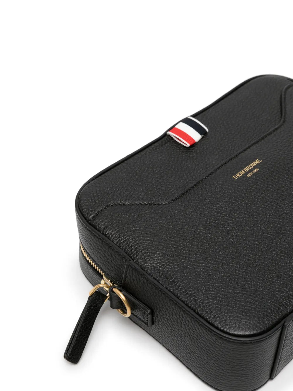 Thom Browne4 Bar-patch leather camera bag