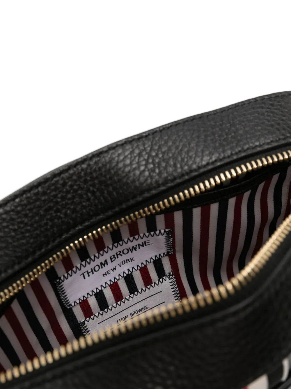 Thom Browne4 Bar-patch leather camera bag